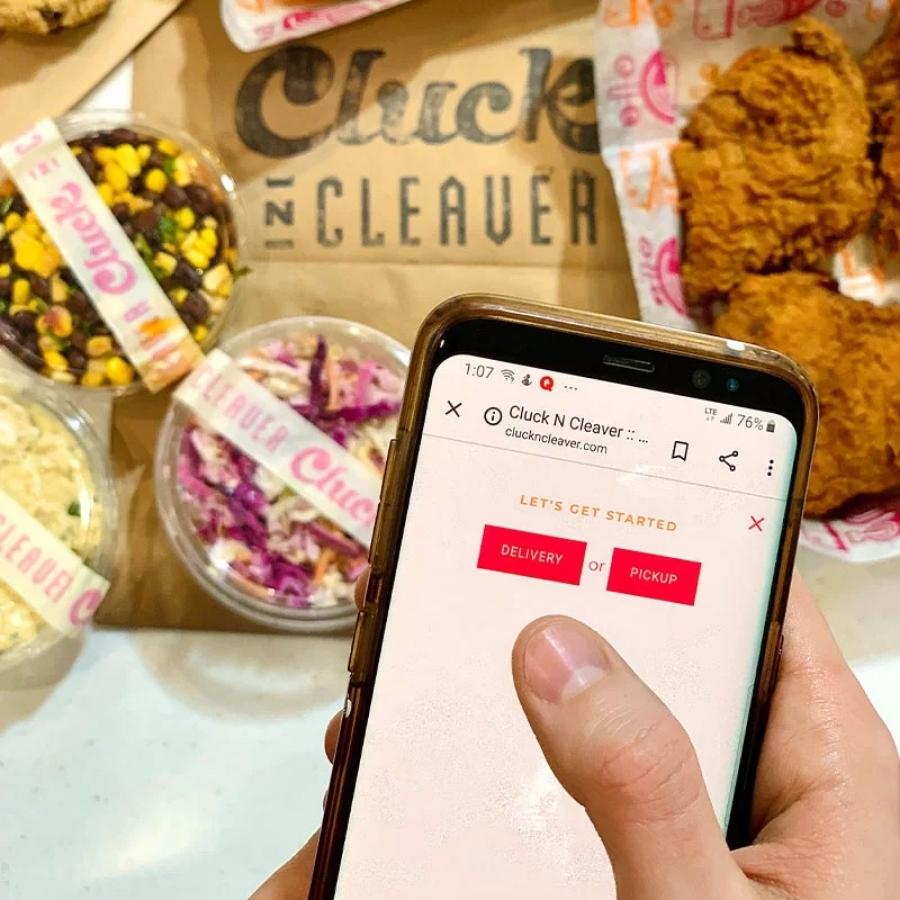 fried chicken delivery to a Calgary home with cluck n cleavers delivery and loyalty app